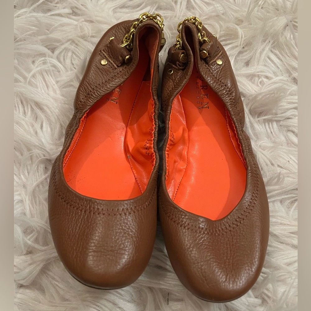 ralph lauren leather flats